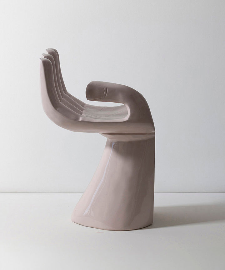Sitting Still | Solid teak wood hand lacquered in a bespoke color by Fine Paints of Europe.