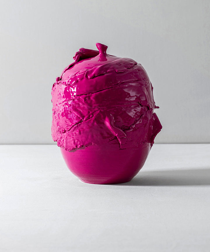 Wabi Sabi | Vintage ceramic object with strips of draped clay coated in a custom high gloss urethane-based paint. 